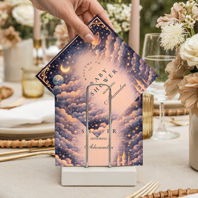 Serviette En Papier Baby Shower Château Spatial (Créateur téléchargé)