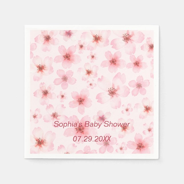 Serviette En Papier Baby shower Cherry Blossoms (Devant)