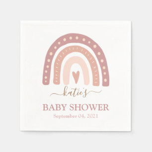 Serviette En Papier Baby shower Chic Blush Rose Rainbow Girl
