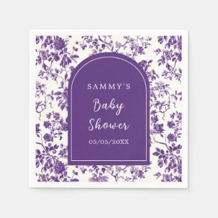 Serviette En Papier Baby shower Chinoiserie d'antiquité violet