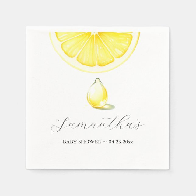 Serviette En Papier Baby shower citron (Devant)