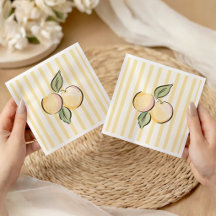 Baby Shower Citron Orange Rayé Jaune