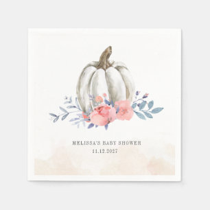 Serviette En Papier Baby shower citrouille Aquarelle Lilac Roses roses