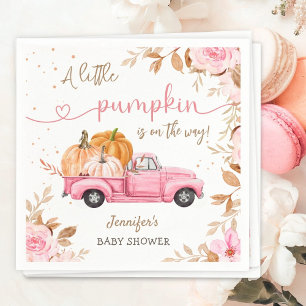 Serviette En Papier Baby shower citrouille Automne Pink Truck Party Pa