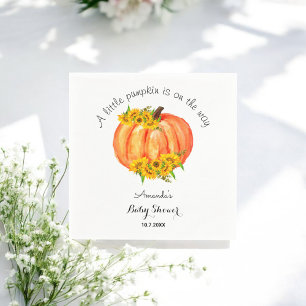 Serviette En Papier Baby shower citrouille Automne Tournesol Orange Bl