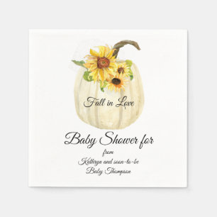 Serviette En Papier Baby shower Citrouille blanc de Sunflower jaune