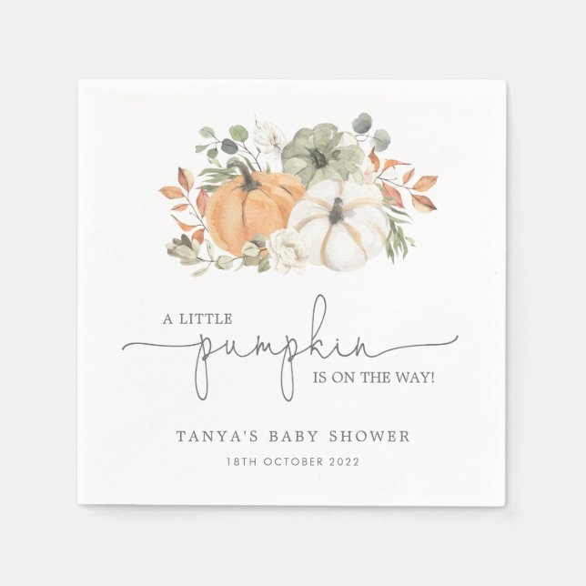 Serviette En Papier Baby shower Citrouille d'automne (Devant)