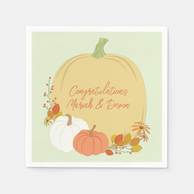 Serviette En Papier Baby shower Citrouille d'automne (Devant)