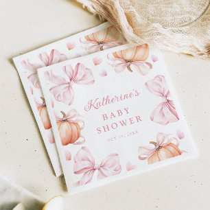 Serviette En Papier Baby shower Citrouille de boue rose Aquarelle