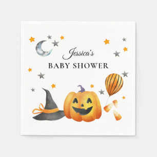 Serviette En Papier Baby shower Citrouille de Little Boo Halloween