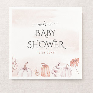 Serviette En Papier Baby shower Citrouille délicieux, Blush et Chaud