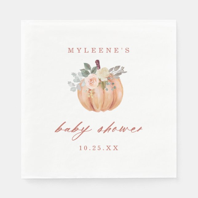 Serviette En Papier Baby shower Citrouille en terre cuite (Devant)