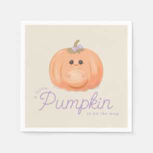 Serviette En Papier Baby-Shower Citrouille Enceinte   Petite Citrouill