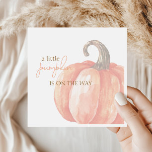 Serviette En Papier Baby shower Citrouille orange de l'aquarelle d'aut