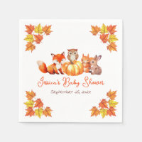 Baby Shower Citrouille Renard Mignon Feuilles D'au