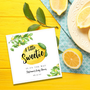 Serviette En Papier Baby shower Citrus citron