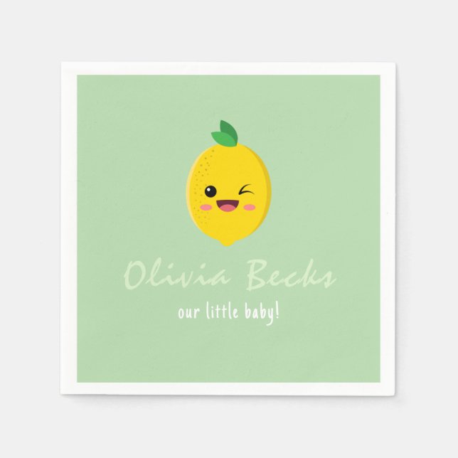 Serviette En Papier Baby shower Citrus Lemon (Devant)