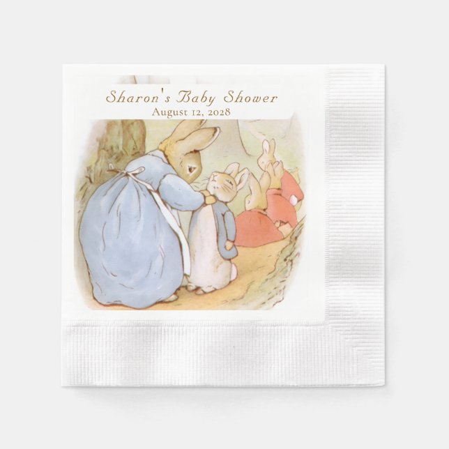 Serviette En Papier Baby Shower Classique de Pierre Lapin (Devant)