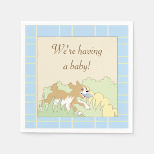 Serviette En Papier Baby shower Cocktail serviettes/Blue Construire un