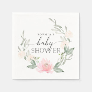 Serviette En Papier Baby shower Cocktail serviettes Pastel Blush