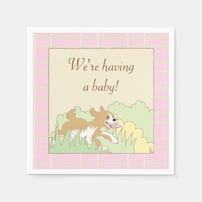 Serviette En Papier Baby shower Cocktail serviettes/rose Construire un (Devant)