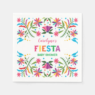 Serviette En Papier Baby shower coloré mexicain Fleurs de Fiesta
