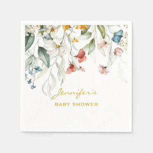 Serviette En Papier Baby shower Colorful Garden Florals Std Cocktail