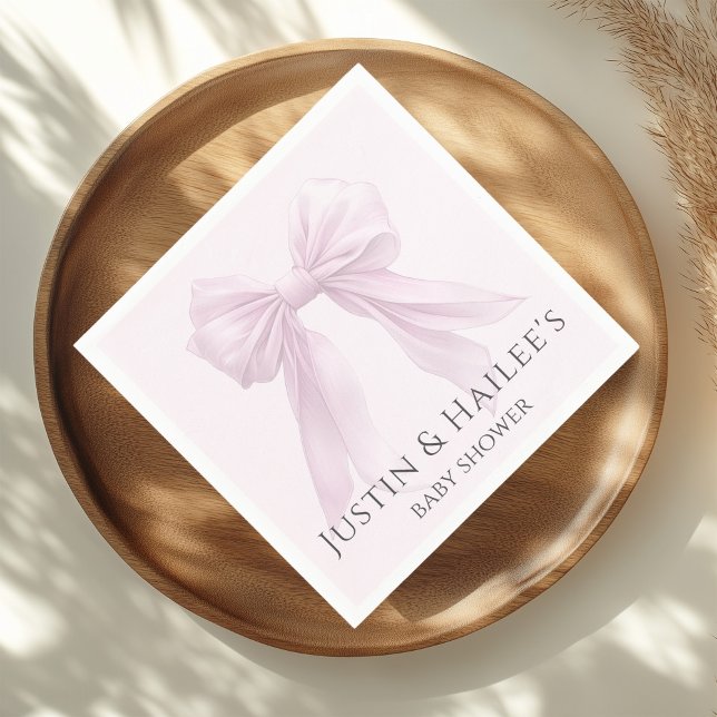 Serviette En Papier Baby shower coquette pour fille rose personnalisée (Créateur téléchargé)