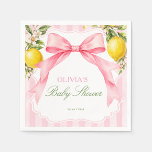 Serviette En Papier Baby Shower Coquette Rose Citron