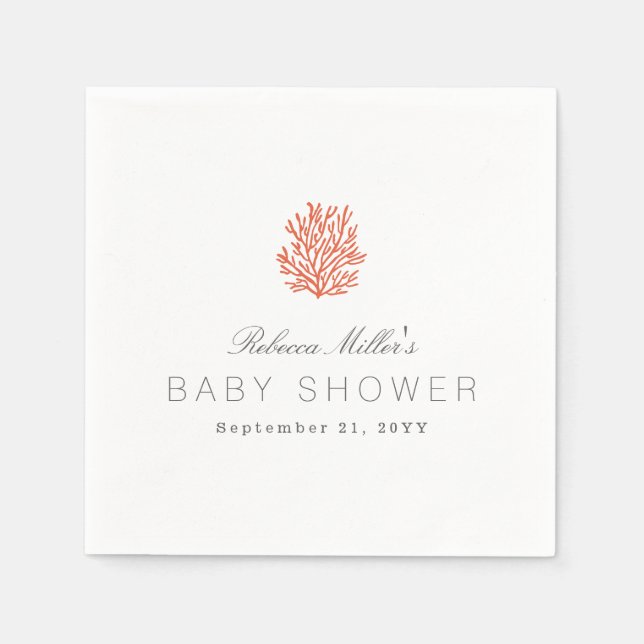 Serviette En Papier Baby shower Coral Reef (Devant)