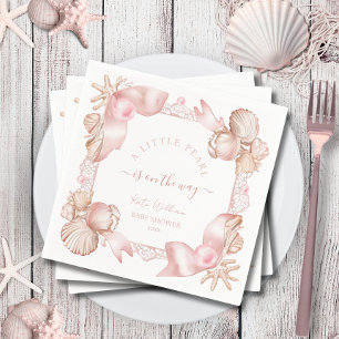 Serviette En Papier Baby shower côtier chic rose poire