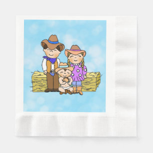 Serviette En Papier Baby shower Country et Western Cowboy à thème garç