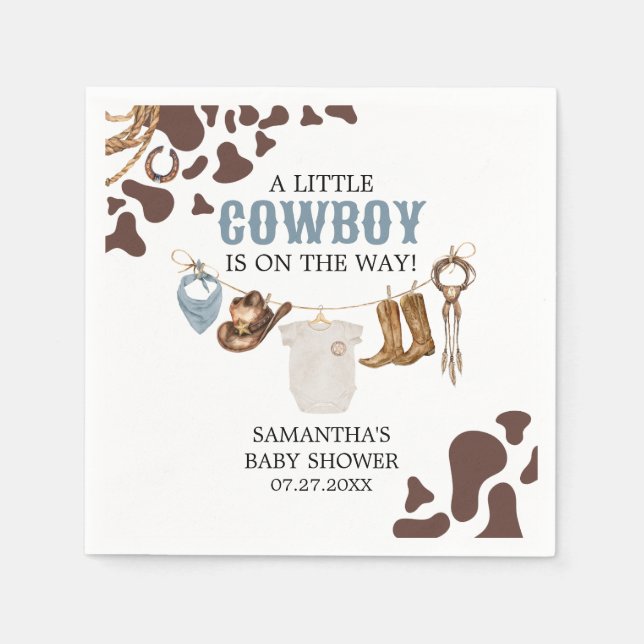 Serviette En Papier Baby shower Cowboy (Devant)