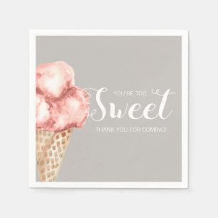 Serviette En Papier Baby shower crème glacée Vous êtes trop sucré