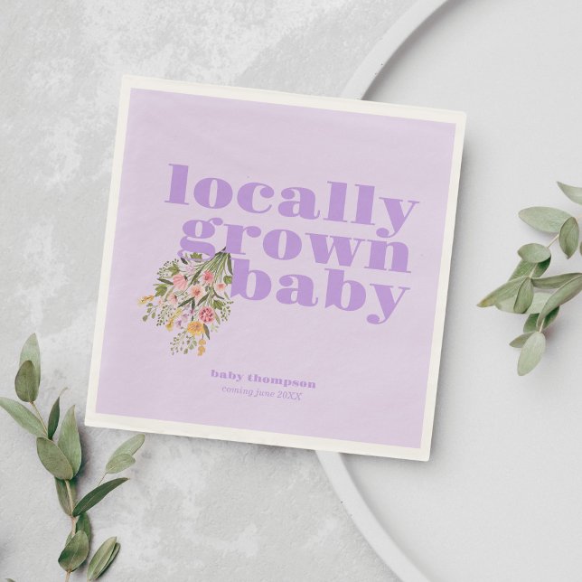 Serviette En Papier Baby shower cultivé localement | Colorblock PURPLE (Créateur téléchargé)