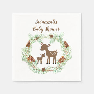 Serviette En Papier Baby shower Customisé aux cerfs de bois