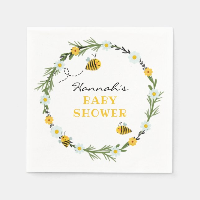 Serviette En Papier Baby shower d'abeilles (Devant)