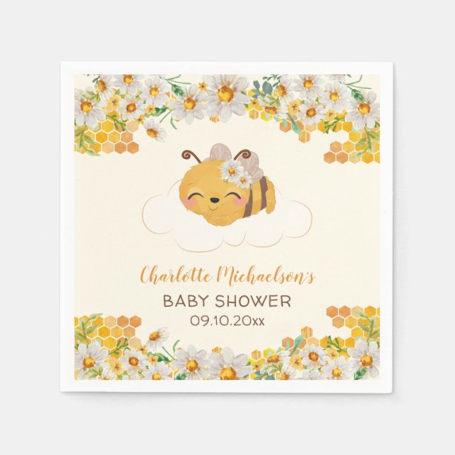 Serviette En Papier Baby shower d'abeilles (Devant)