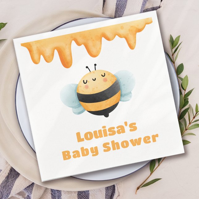 Serviette En Papier Baby shower d'abeilles au miel (Créateur téléchargé)