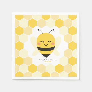 Serviette En Papier Baby shower d'abeilles avec conception de peigne
