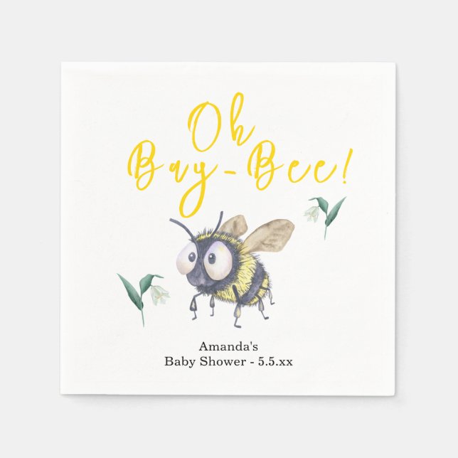 Serviette En Papier Baby shower d'abeilles miel (Devant)