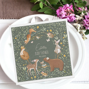 Serviette En Papier Baby shower d'amis de la forêt
