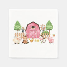 Baby shower d'animaux de ferme roses