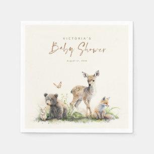 Serviette En Papier Baby shower d'animaux de la petite forêt