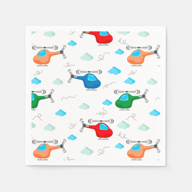 Serviette En Papier Baby shower d'anniversaire d'hélicoptère (Devant)