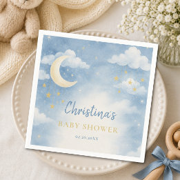 Serviette En Papier Baby Shower Dans la Lune
