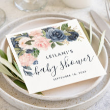 Baby shower d'aquarelle Blush Navy Cascade