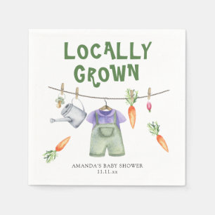 Serviette En Papier Baby shower d'aquarelle de légumes cultivés locale