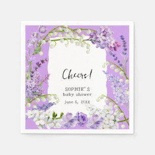 Serviette En Papier Baby shower d'aquarelle Lavender Boho
