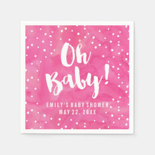Serviette En Papier Baby shower d'aquarelle rose bébé